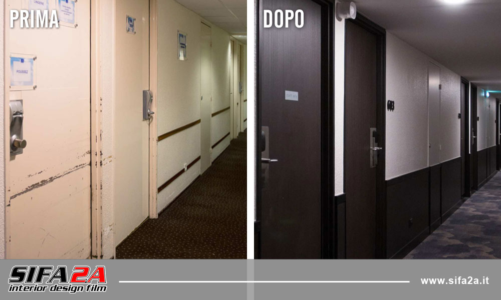 Rivestimento porte corridoio condominio